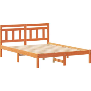 vidaXL - Bedframe - Bruin - 135 - x - 190 - cm - Massief - grenenhout