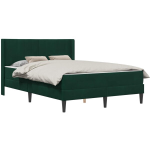 vidaXL - Bedframe - met - matras - Donkergroen - 140 - x - 200 - cm - Fluweel