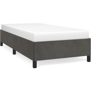 vidaXL - Bedframe - zonder - matras - 90x190 - cm - fluweel - donkergrijs