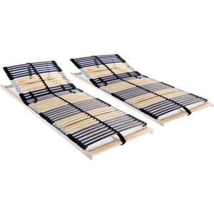 vidaXL - Lattenbodems - 2 - st - met - 42 - latten - 7 - zones - 70x200 - cm