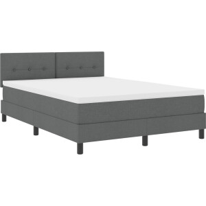 vidaXL - Boxspring - bed - met - hoofdeinde - Donkergrijs - 160 - x - 200 - cm - Stof