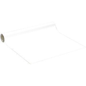 Decoratieve zelfklevende vinylsticker op rol per meter - Wasbare, waterdichte sticker voor keukenmuren en meubels - 60 cm x 1 m - Wit