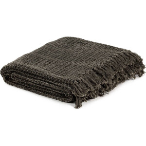 vidaXL - Plaid - 220x250 - cm - katoen - antraciet - en - bruin