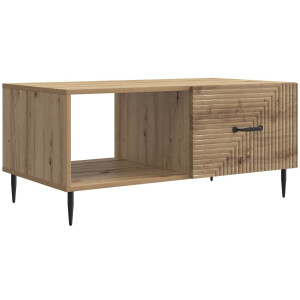 vidaXL - Salontafel - Artisanaal - eiken - 90 - x - 50 - x - 40 - cm - Bewerkt - hout