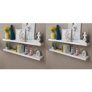 vidaXL - Wandplanken - 4 - st - 120 - cm - wit