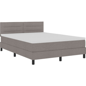 vidaXL - Boxspring - bed - met - matras - met - LED - Taupe - 140 - x - 200 - cm - Stof