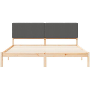 vidaXL - Bedframe - met - Gevoerde - Hoofdbord - Donkergrijs - 200 - x - 200 - cm