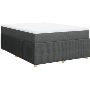 vidaXL - Boxspring - met - matras - stof - donkergrijs - 140x190 - cm