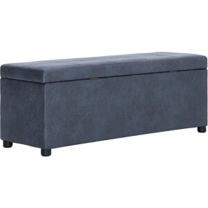 vidaXL - Bankje - met - opbergvak - 116 - cm - kunstsuède - grijs