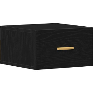 vidaXL - Wandkastje - voor - Bed - Zwart - eiken - 35 - x - 35 - x - 20 - cm - Bewerkt - hout