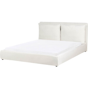 BELIANI BAJONNA - Tweepersoonsbed - Off-white - 160 x 200 cm - Stof