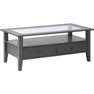 Salontafel Provence | Melamine-afwerking | 115 x 60 x 45 cm | Met twee opberglades | Kleur: Antraciet - Interlink - Rechthoekige salontafels - Antraciet - Melamine - Rechthoekige salontafels -