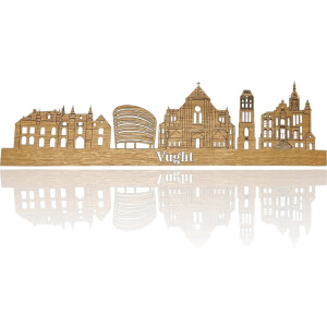 Skyline van Vught - Eikenhout - 150cm - Wanddecoratie van hout