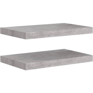 vidaXL - Wandschappen - zwevend - 2 - st - 50x23x3,8 - cm - MDF - betongrijs