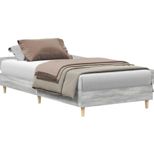 vidaXL - Bedframe - zonder - matras - 90x190 - cm - spaanplaat - grijs - Sonoma