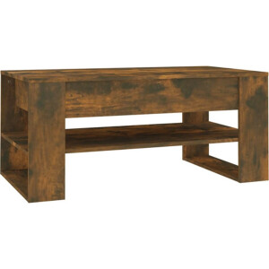vidaXL - Salontafel - 102x55x45 - cm - bewerkt - hout - gerookt - eikenkleurig
