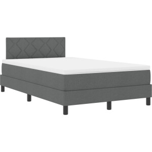 vidaXL - Boxspring - bed - met - hoofdeinde - Donkergrijs - 120 - x - 200 - cm - Stof
