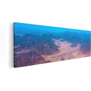 Artaza Canvas Schilderij Bergen in de Woestijn in Egypte - 60x20 - Foto Op Canvas - Canvas Print