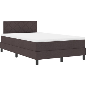 vidaXL - Boxspringbed - met - matras - Donkerbruin - 120 - x - 190 - cm - Stof