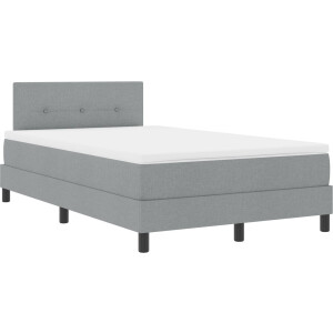vidaXL - Boxspring - bed - met - matras - Lichtgrijs - 120 - x - 200 - cm - Stof