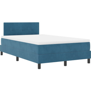 vidaXL - Boxspring - bed - met - hoofdeinde - Blauw - 120 - x - 190 - cm - Fluweel