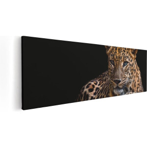 Artaza Canvas Schilderij Luipaard - 90x30 cm - Wanddecoratie Dieren - Muurdecoratie Woonkamer - Schilderijen Op Canvas