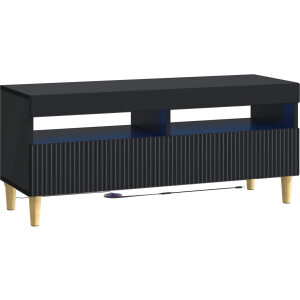 vidaXL - LED - tv-meubel - ARNHEM - 100 - x - 35 - x - 43 - cm - Zwart - Bewerkt - hout