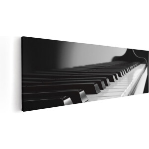 Artaza Canvas Schilderij Pianotoetsen - Noten - Piano - 60x20 - Foto Op Canvas - Canvas Print