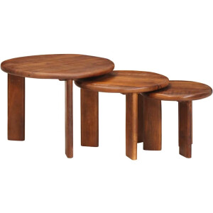 vidaXL - Nesting - Koffietafels - 3 - pcs - Honing - bruin - Massief - Mango - Hout