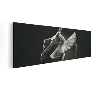 Artaza Canvas Schilderij Ballerina op Haar Tenen - Ballet - Zwart Wit - 90x30 - Foto Op Canvas - Canvas Print