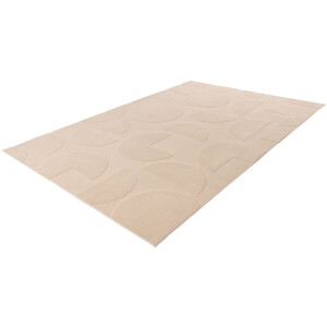 Lalee 3D Vloerkleed - Tapijt - Modern - Beige - Superzacht - Uniek Pacman Design - Makkelijk Onderhoud