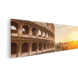 Artaza Canvas Schilderij Colosseum bij Zonsondergang in Italïe - 90x30 - Foto Op Canvas - Canvas Print