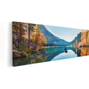 Artaza Canvas Schilderij Meer Met Herfstbomen - 120x40 - Groot - Foto Op Canvas - Canvas Print
