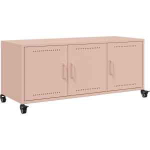 vidaXL - Tv-meubel - 100,5x39x43,5 - cm - staal - roze