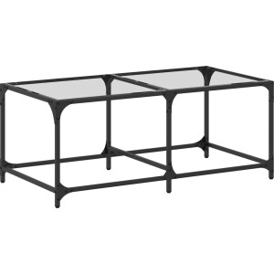 vidaXL Salontafel met transparant glazen blad 98,5x50x40 cm staal - Salontafel - Salontafels - Bijzettafel - Banktafel