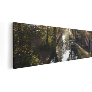 Artaza Canvas Schilderij Nieuwe Gracht In Utrecht - 90x30 - Foto Op Canvas - Canvas Print