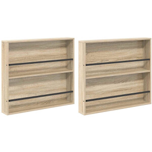 vidaXL - Tijdschriftenrek - 2 - pcs - Sonoma - Eik - 80 - x - 12 - x - 70 - cm - Bewerkt - hout