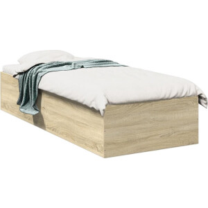 vidaXL - Bedframe - bewerkt - hout - sonoma - eikenkleurig - 100x200 - cm