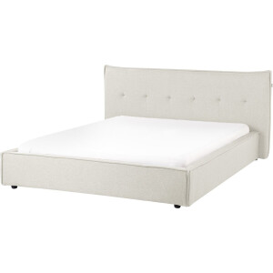 BELIANI LESTRE - Tweepersoonsbed - Gebroken wit - 160 x 200 cm - Linnen