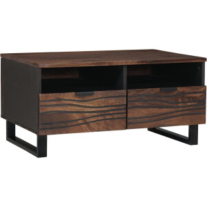 vidaXL - Salontafel - met - lade - Bruin - en - Zwart - 80 - x - 54 - x - 40 - cm