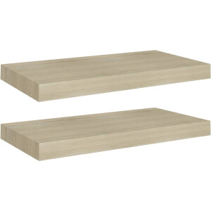 vidaXL Wandschappen - Zwevend - 50x23x3,8 cm - Eikenkleur Wandplank - Zwevende Plank - Houten Plank - Eiken Kleur - Salondecoratie