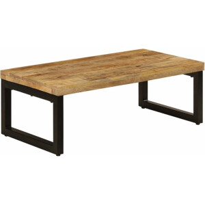 vidaXL - Salontafel - 100x50x35 - cm - massief - mangohout - en - staal
