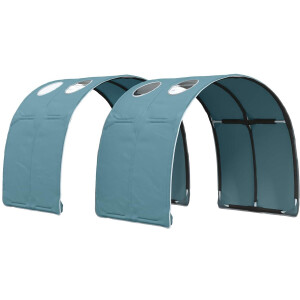 vidaXL - Bed - tunnel - 2 - pcs - Lichtblauw - 211 - x - 67.5 - x - 2 - cm - Polyester