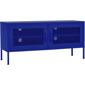 vidaXL Tv-meubel staal marineblauw 105x35x50 cm Televisieseriefgoed - Tv Tafel - Tv Stand - Mediabox - Media Shelving