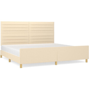 vidaXL - Bedframe - zonder - matras - stof - crèmekleurig - 200x200 - cm