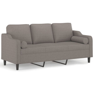 vidaXL - Driezitsbank - 180 - cm - stof - taupe
