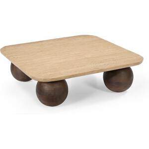 Giga Meubel Salontafel Nori - Vierkant - Travertin - 90cm