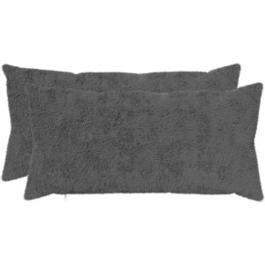 vidaXL - Kussensloop - 2 - st - HEERLEN - Donkergrijs - 40 - x - 70 - cm