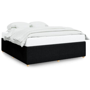 vidaXL - Bedframe - zonder - matras - stof - zwart - 200x200 - cm