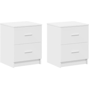 vidaXL - Nachtkastjes - 2 - st - met - 2 - lades - 40x36x50 - cm - wit
